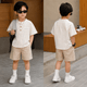 Ensemble de tenue d'été 2026 pour enfants, chemise rayée en coton, short et robe, vêtements doux et respirants pour garçons et filles