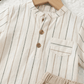 Ensemble de tenue d'été 2026 pour enfants, chemise rayée en coton, short et robe, vêtements doux et respirants pour garçons et filles