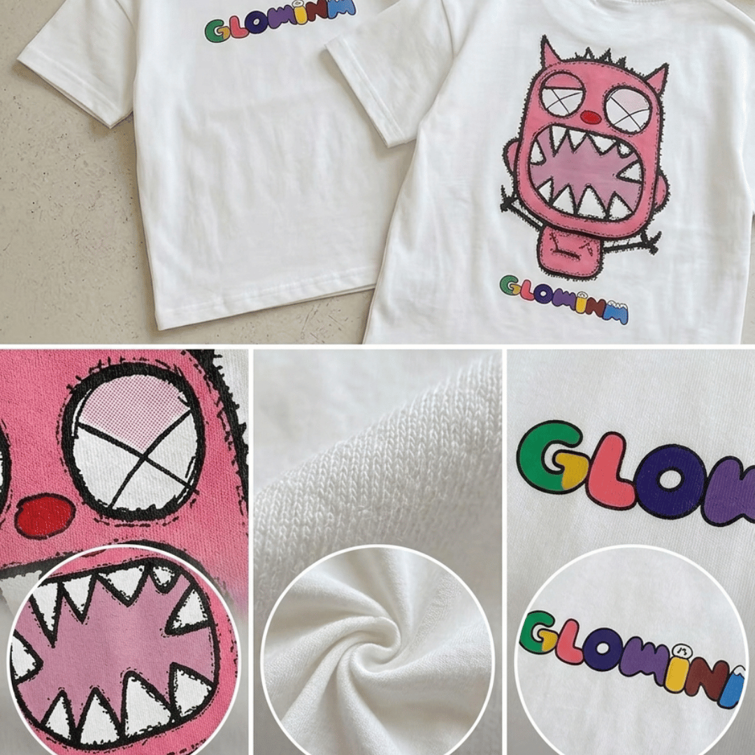 Girls' Cartoon Graphic Tee & Shorts Set