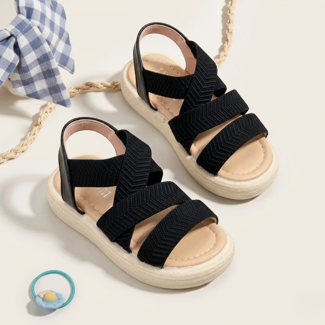 Girls’ Stretch Cross-Strap Sandals – Lightweight Everyday Comfort