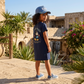 Chemise longue en pur coton pour filles – Robe d'été décontractée avec motif de dessin animé et chapeau assorti