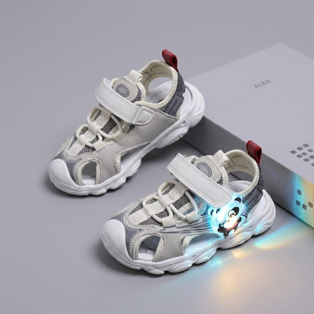 Sandales de sport pour enfants avec lumières LED – Chaussures d'été respirantes antidérapantes