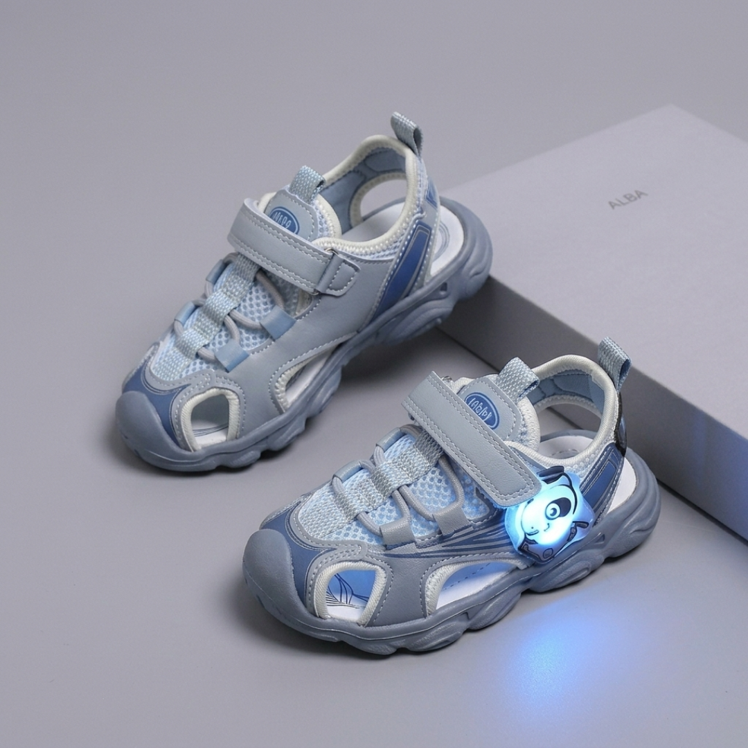 Sandales de sport pour enfants avec lumières LED – Chaussures d'été respirantes antidérapantes