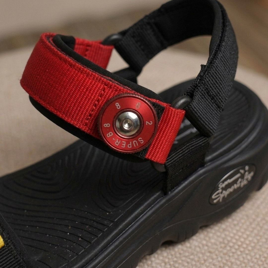 Boys Color Block Adjustable Sports Sandals – Lightweight Outdoor & Casual Comfort Sandals