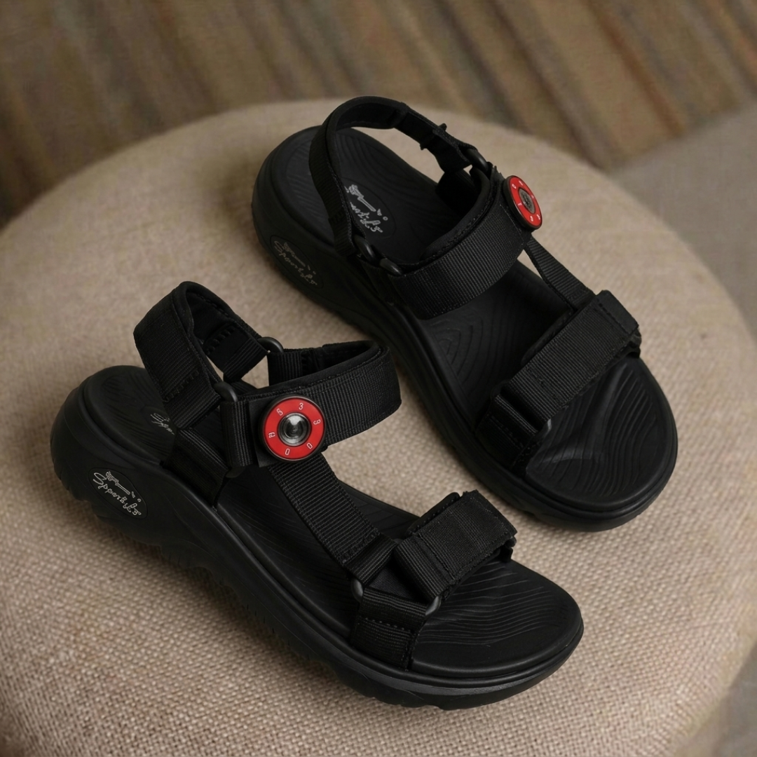 Boys Color Block Adjustable Sports Sandals – Lightweight Outdoor & Casual Comfort Sandals