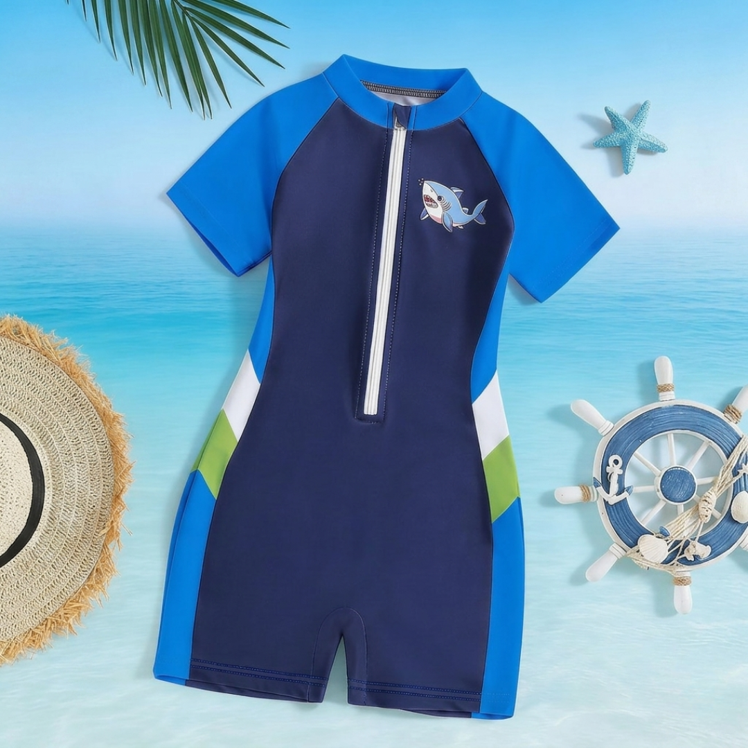 Kids Shark Swim Suit – One-Piece UV Protection Swimwear