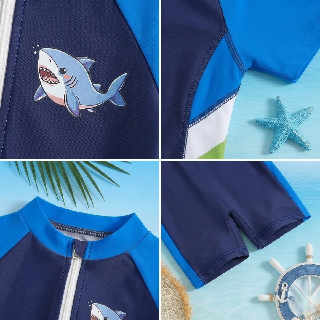 Kids Shark Swim Suit – One-Piece UV Protection Swimwear