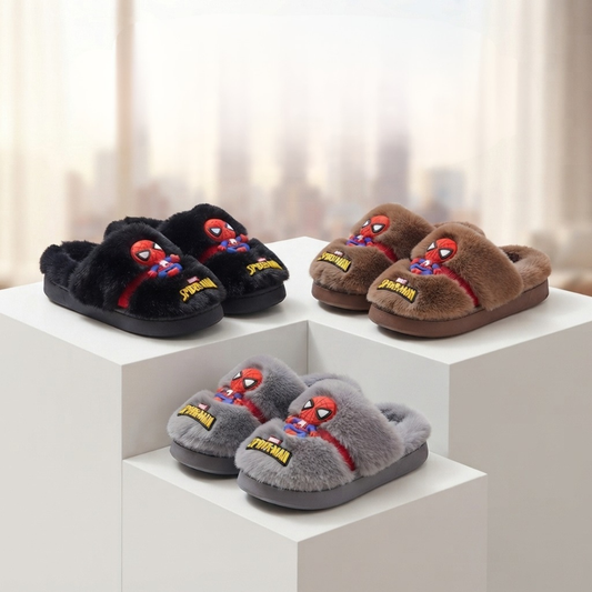 Chaussons Spider-Man : peluche chaude, protection à bout fermé 
