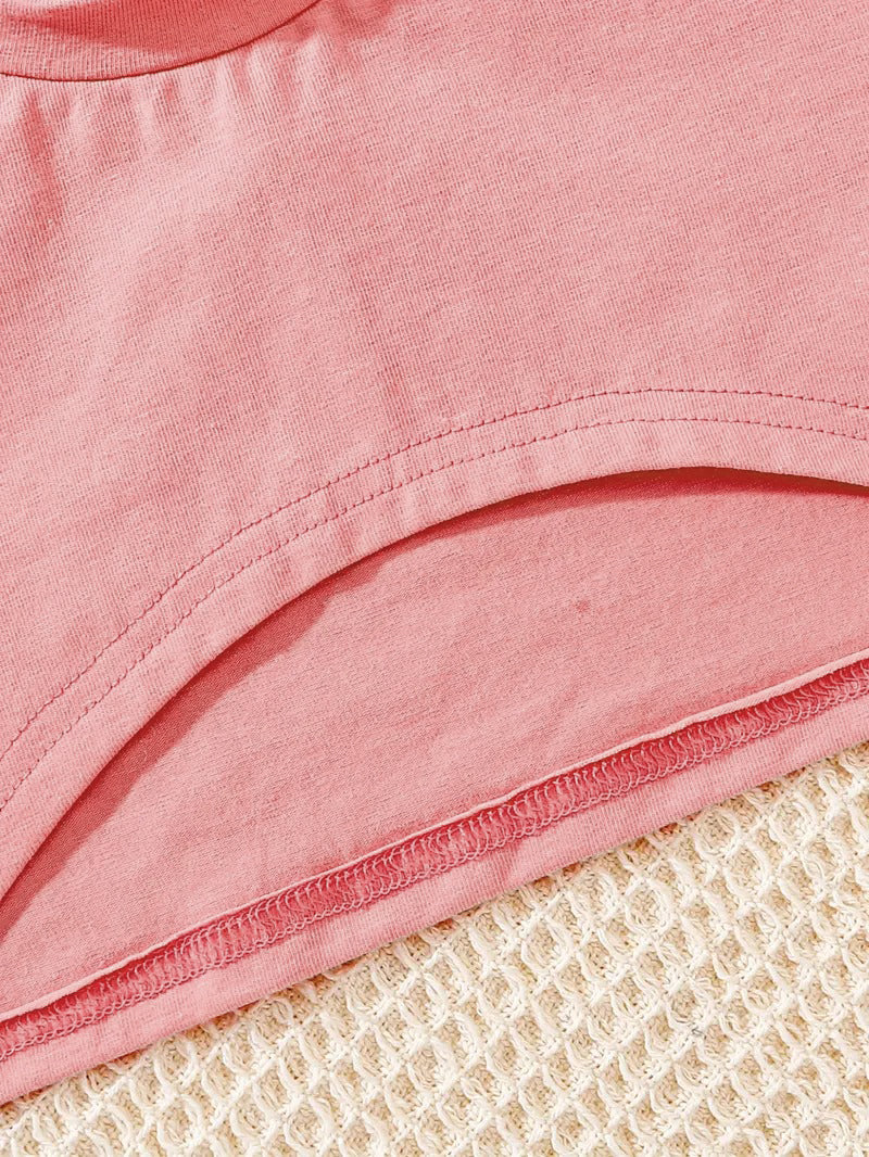 Tenue d'été 3 pièces Disney Stitch pour fille : ensemble haut court, débardeur et short pour s'amuser en plein air et se détendre.