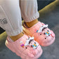 "Waterproof and Soft Kids Slippers - Breathable Cotton House Shoes, Cartoon Design, Winter"