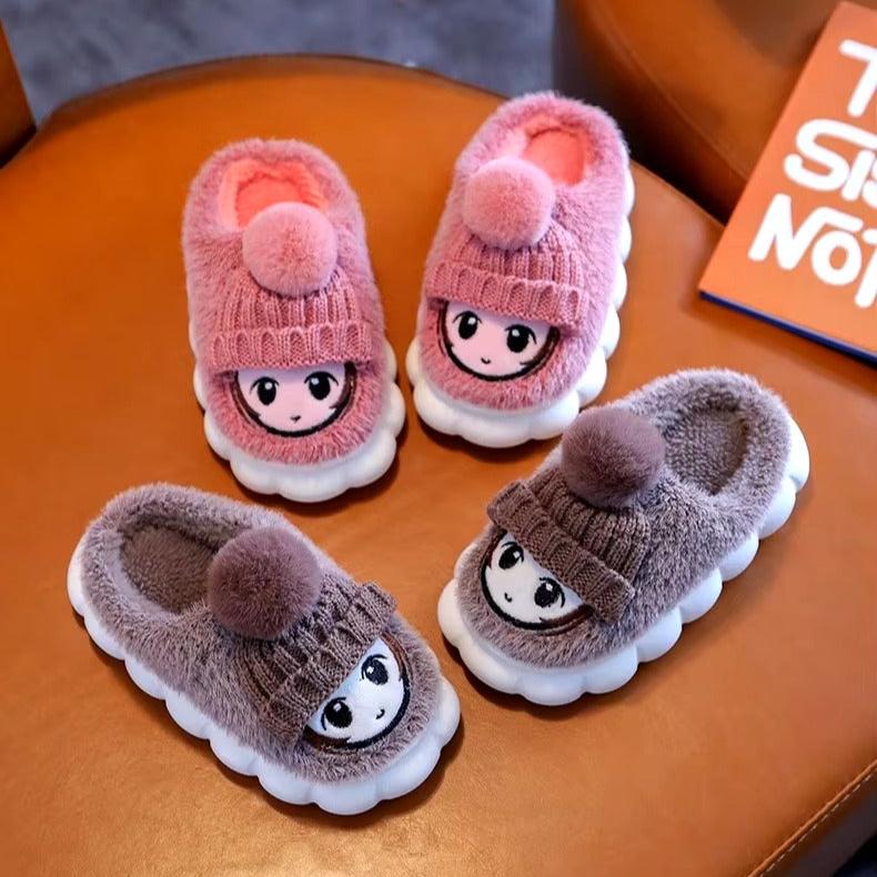 "Chaussons d'hiver chauds à motifs de dessins animés pour enfants - Confort et plaisir à chaque pas !"