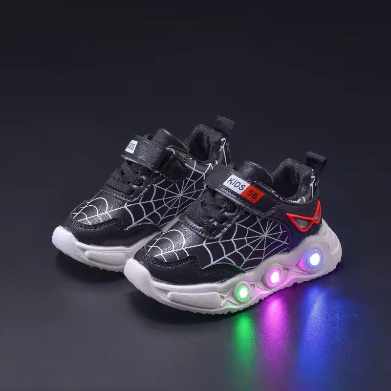 Chaussures pour enfants SpidSuffolk - Design en maille tendance inspiré des super-héros et de la lumière LED