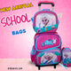 Stylish 3-Piece Cartoon Design Rolling School Bag Set for Kids