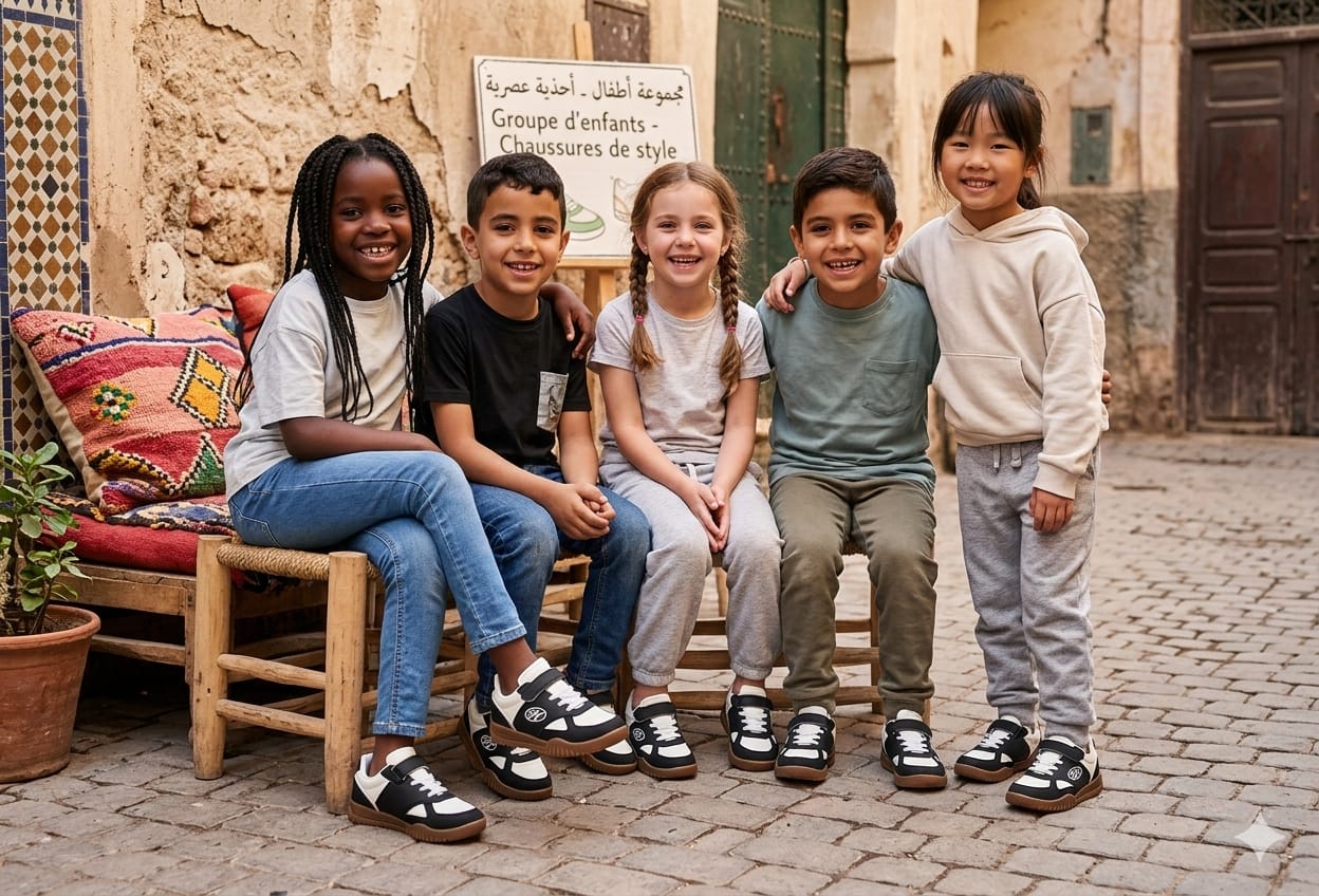 Kids Sports Shoes with Velcro Strap – Comfortable Anti-Slip Casual Sneakers for Boys & Girls