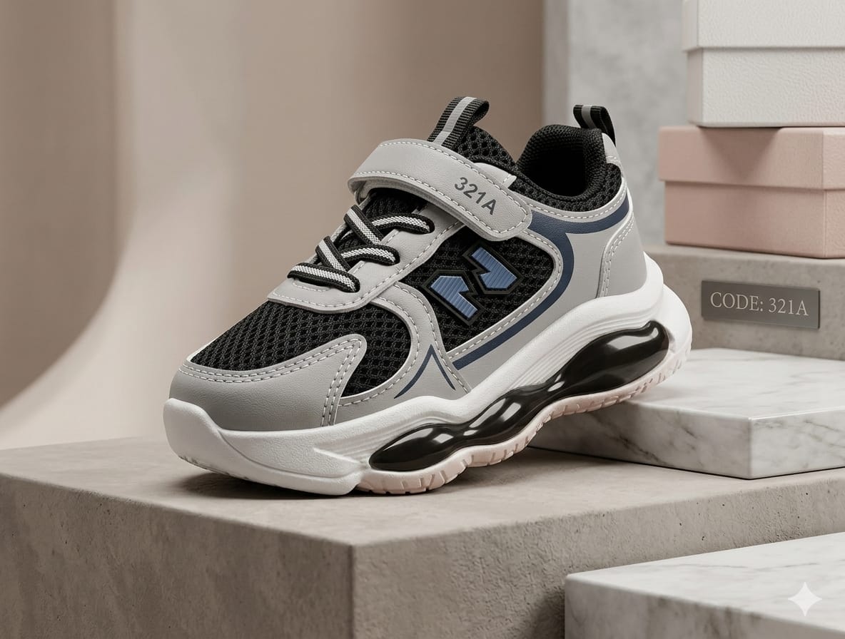 Kids LED Light-Up Sport Sneakers with Air Cushion Sole, Breathable Mesh, Lightweight Shoes for Boys & Girls