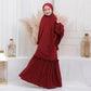 Elegant Modest Girls’ Abaya Dress with Matching Hijab – Soft Flowing Design