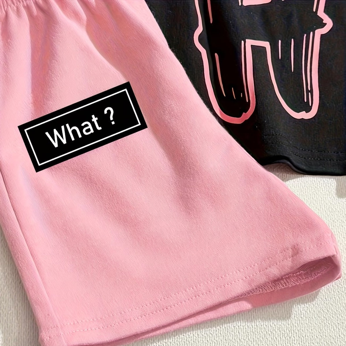 Kids Trendy Summer Set – “Hi” Graphic T-Shirt & Shorts
