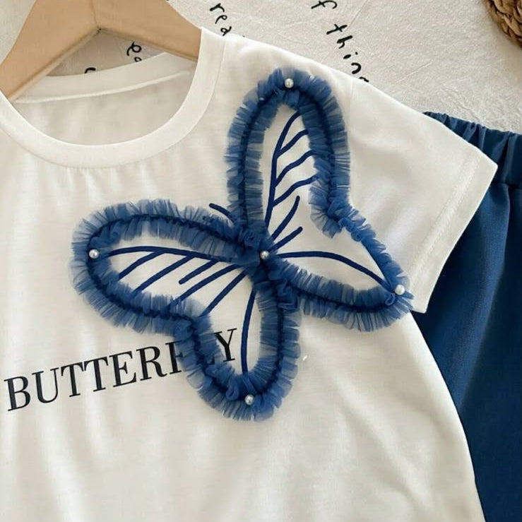 Butterfly Charm 2-Piece Girls’ Outfit Set