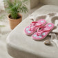 Girls' Floral Platform Flip Flops – Lightweight Summer Beach Slippers