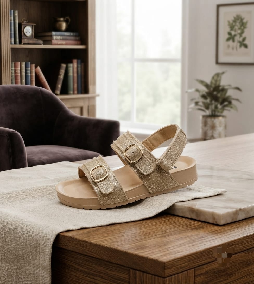 Girls Double Buckle Sandals | Soft Non-Slip Summer Shoes for Kids