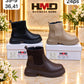 Classic Chelsea Ankle Boots with Ribbed Knit Details – Everyday Style in Black, Taupe & Brown