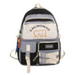 Korean Style Multi-Pocket Backpacks for Girls and boys, Embroidered Bear Waterproof School Bags - IRRAKIDS