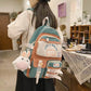 Korean Style Multi-Pocket Backpacks for Girls and boys, Embroidered Bear Waterproof School Bags - IRRAKIDS