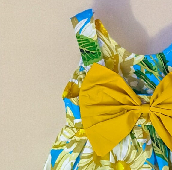 Charming  Flower Dress & Hat Set – Bowknot Sleeveless Summer/Spring