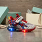 Spiderman Boys' LED Luminous Shoes - Spring & Autumn 2025 Soft Leather Sports Shoes with Light-Up Soles for Kids