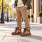 Kids’ Camouflage Lace-Up Ankle Boots with VIP Detail, Rounded Toe and Chunky Treaded Sole – Adventure-Inspired Style in Black, Brown and Camel