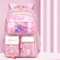 Sacs à dos multi-poches de style coréen pour filles et garçons, sacs d'école imperméables avec ours brodé