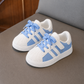 Kids Classic Stripe Sneakers – Lightweight Casual Sports Shoes with Hook & Loop Strap