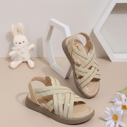 Girls’ Cross-Strap Comfort Sandals – Elegant Everyday Summer Shoes