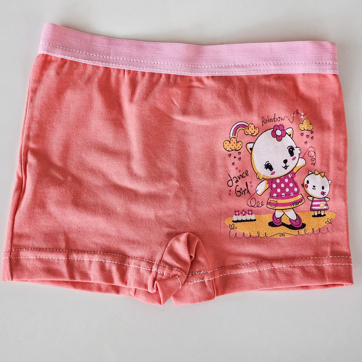 Girls’ Cotton Underwear Set – 2 Printed Shorts & 3 Colorful Socks
