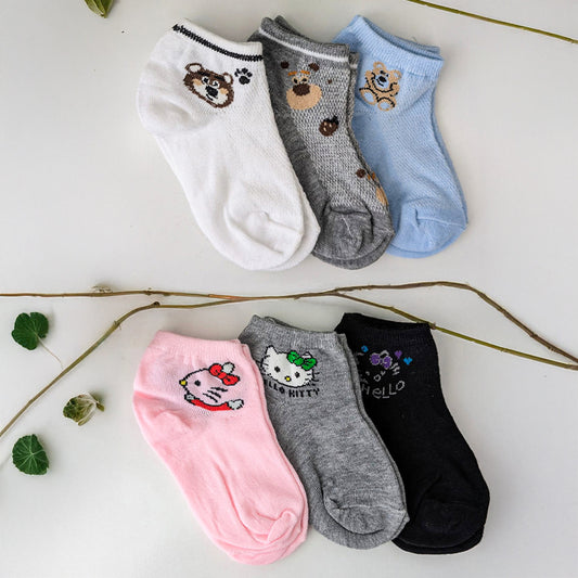 Chaussettes montantes Hello Kitty pour filles – Lot de 3 paires