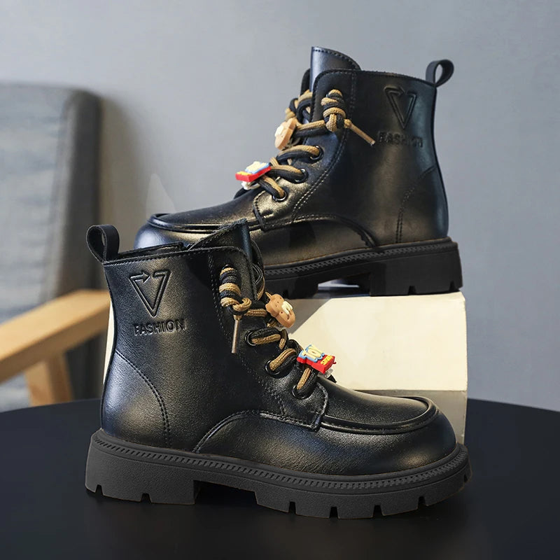 Charmantes bottes courtes de style anglais pour enfants élégants - Chaussures d'automne parfaites pour garçons et filles 