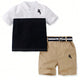 Boy's Stylish Two-Piece Horse Riding Embroidered Set for Spring & Summer "no belt"