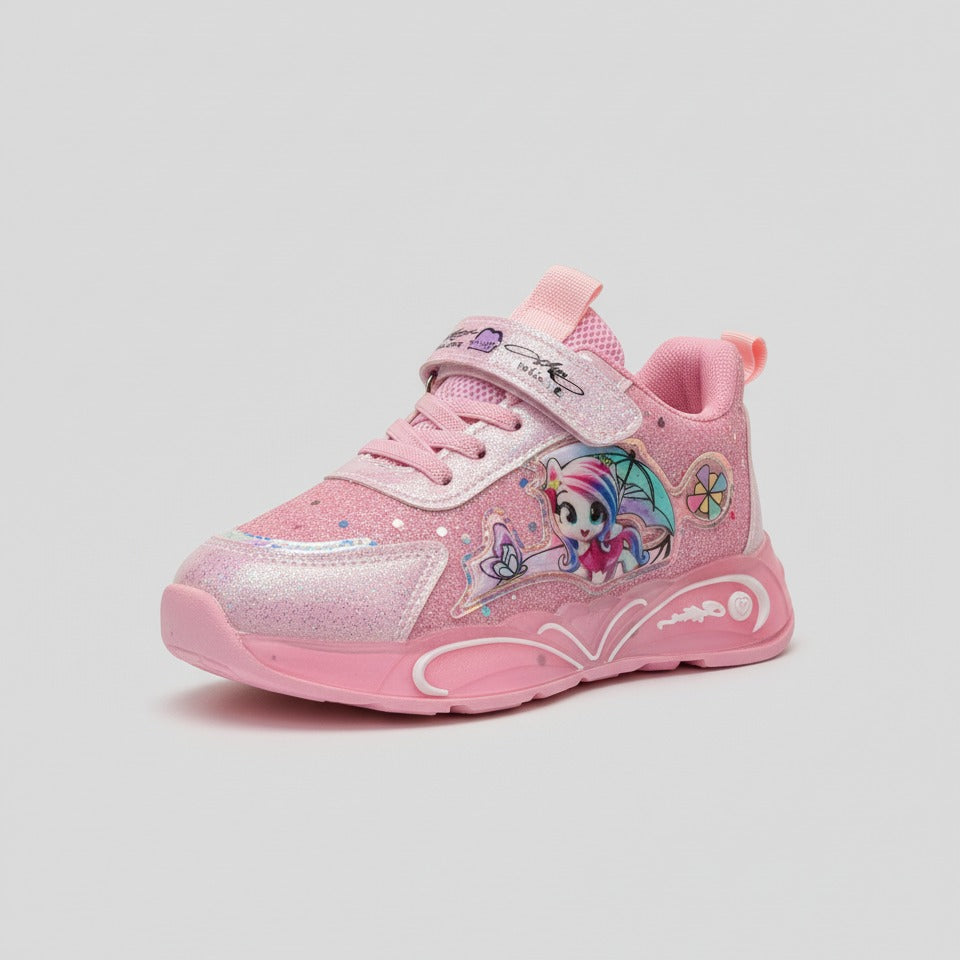 Girls glitter cartoon velcro sneakers — Product image: 