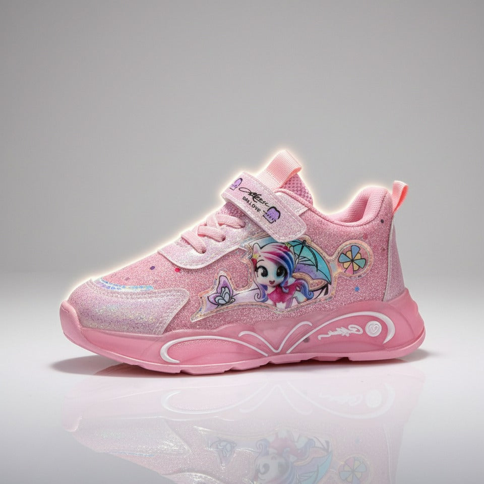 Girls glitter cartoon velcro sneakers — Product image: 