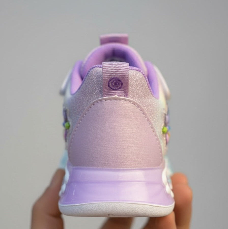 Glitter Pastel Cartoon Sneakers for Girls — Product image: 