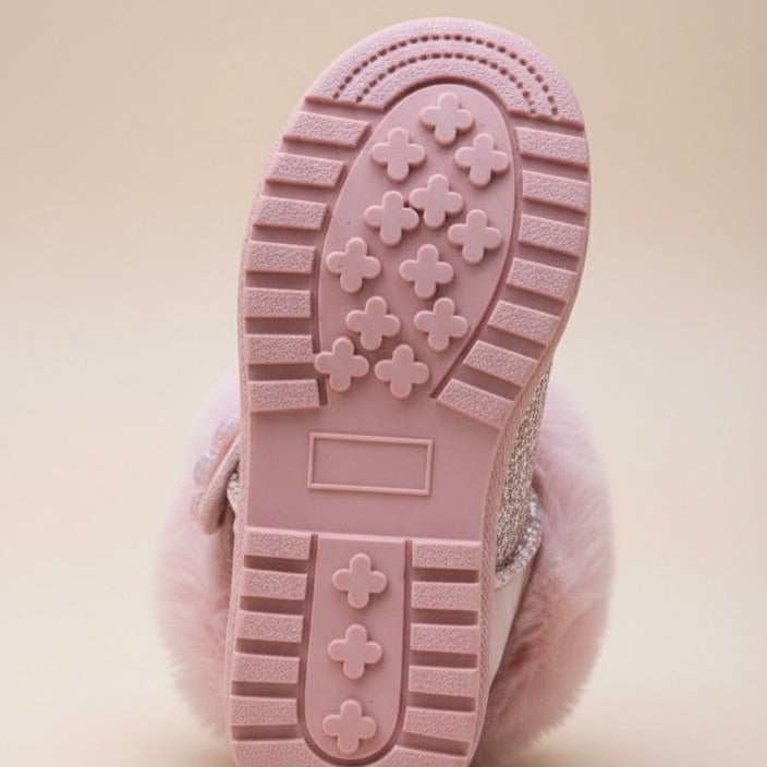 Girls' Glitter Faux-Fur Ankle Boots — Product image: 