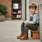 Boys’ rugged lace-up ankle boots with side zipper — Product image: 