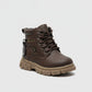Boys’ rugged lace-up ankle boots with side zipper — Product image: 