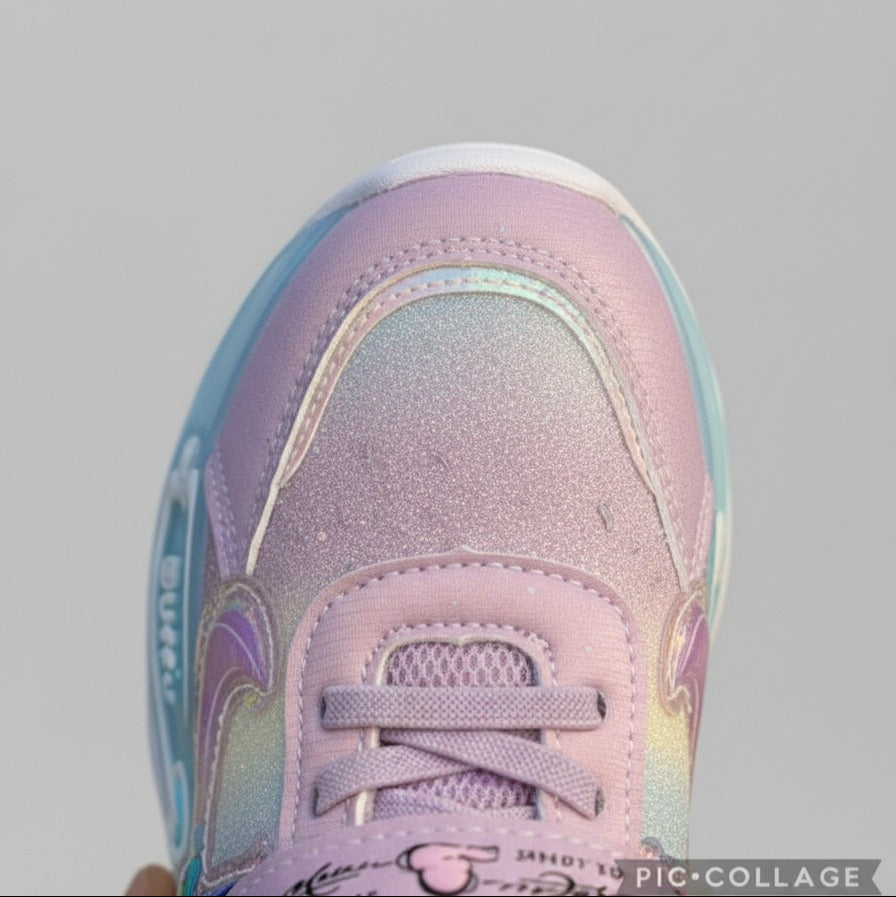 Glitter Pastel Cartoon Sneakers for Girls — Product image: 