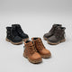 Bottes garçon avec fermeture éclair latérale – Noir, marron foncé et kaki | Chaussures d'hiver résistantes 