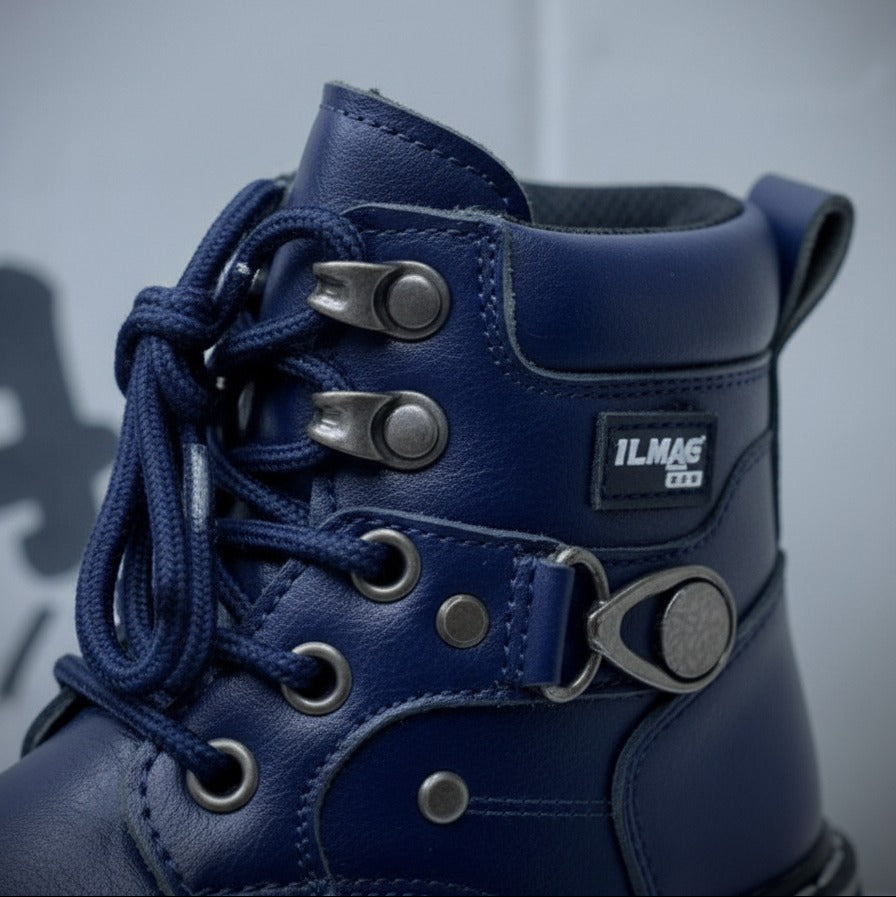 Kids Lace-Up Ankle Boots with Side Zipper — Product image: 