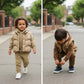 Ensemble sweat-shirt à capuche d'hiver pour enfants, nouveau style, vêtements d'hiver pour bébé garçon, plus gilet épais en velours, ensemble trois pièces