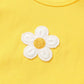 Sunny Daisy Girls Set – Sleeveless Top & Floral Denim Pants