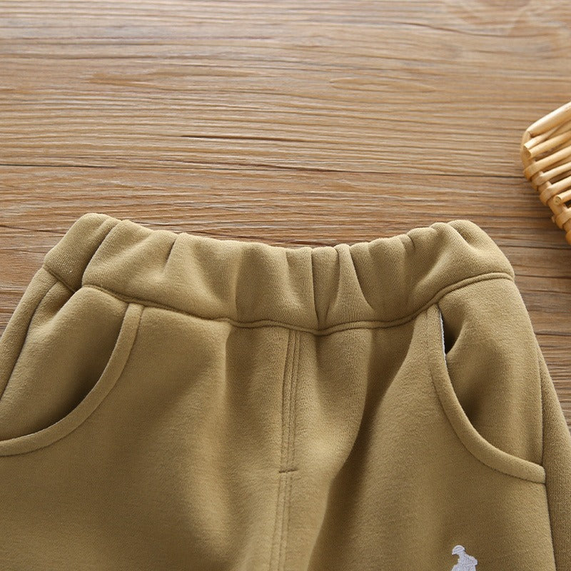 Ensemble sweat-shirt à capuche d'hiver pour enfants, nouveau style, vêtements d'hiver pour bébé garçon, plus gilet épais en velours, ensemble trois pièces