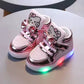 Girls LED Light-Up Glitter Sneakers | Fashion High-Top Shoes for Kids